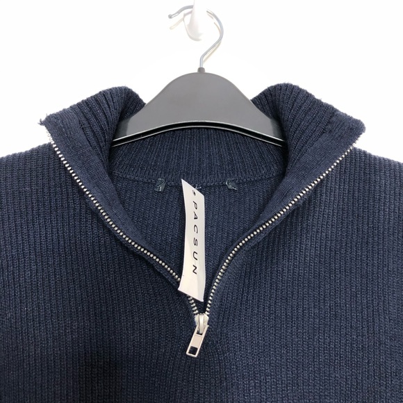 Brandy Melville Blue Quarter Zip Knit Sweater - Picture 4 of 6